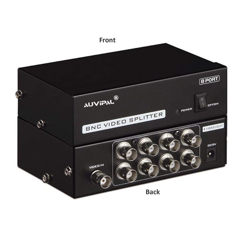 AuviPal 8-Port (1 Input 8 Output) BNC Video Splitter Box 1080P Coaxial Distributor Amplifier for Video Monitoring System CCTV Security Camera - Image 3